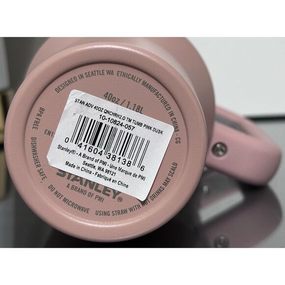 NWT LIMITED EDITION Stanley Quencher H2.0 FlowState Tumbler 40oz, PINK DUSK - Picture 4 of 4
